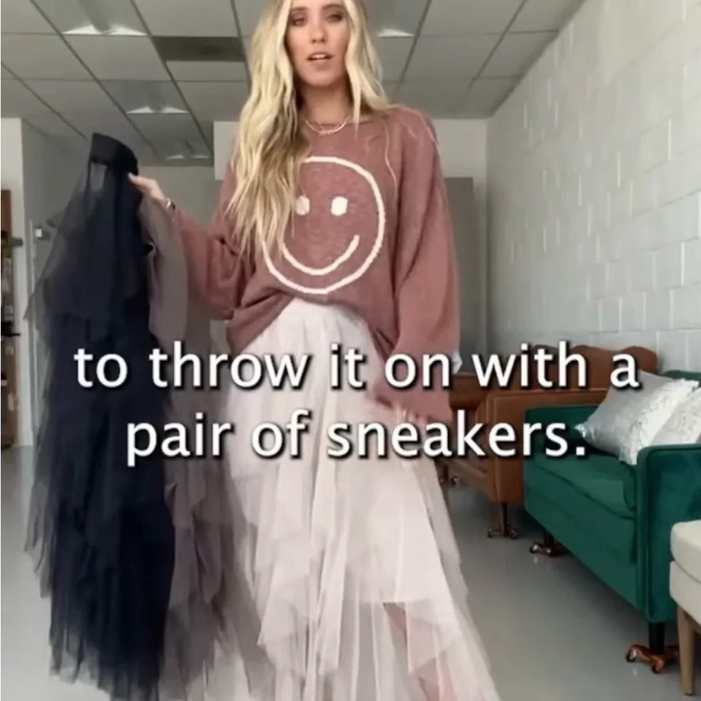 Three Bird Nest Black Layered Tulle Ballerina Skirt - Picture 7 of 9